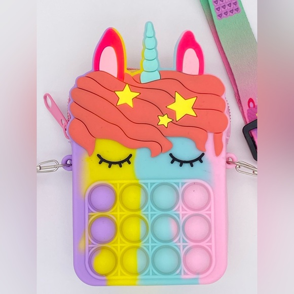 Rainbow Unicorn Pop-It Purse - Picture 4 of 6